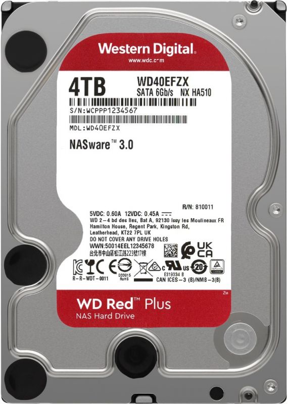 4 ТБ Жесткий диск WD Red Plus [WD40EFPX]